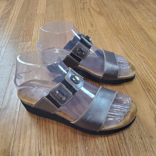 Naot Womens Metallic Emma Slide Sandals Sz 5 EU 36 Slip On Sandal