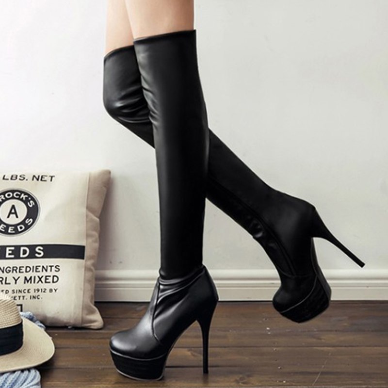 WETKISS Plus Size 34-46 New Spring Winter Platform Round Round Round Toe 13cm Thin High fc44ae WETKISS Plus Size 34-46 New Spring Winter Platform Round Round Round Toe 13cm Thin High fc44ae