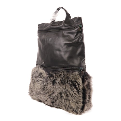 Emporio Armani Backpack/Rucksack Calfskin Leather/Wool Black - Picture 3 of 14