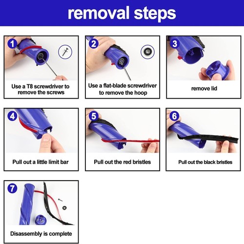 4pcs Plush Strips For Dyson V6 V7 V8 V10 Vacuum Cleaner Third-Party Rolling - Picture 11 of 12