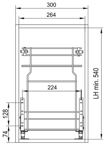 Küchenunterschrank BRERRA 30cm Korbauszug lackiert Farbe wählbar BR-D1D/30/kargo - Bild 8 von 18
