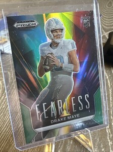 2024 Panini Prizm Draft Picks - Fearless Green Prizm #F-DM Drake Maye (RC)