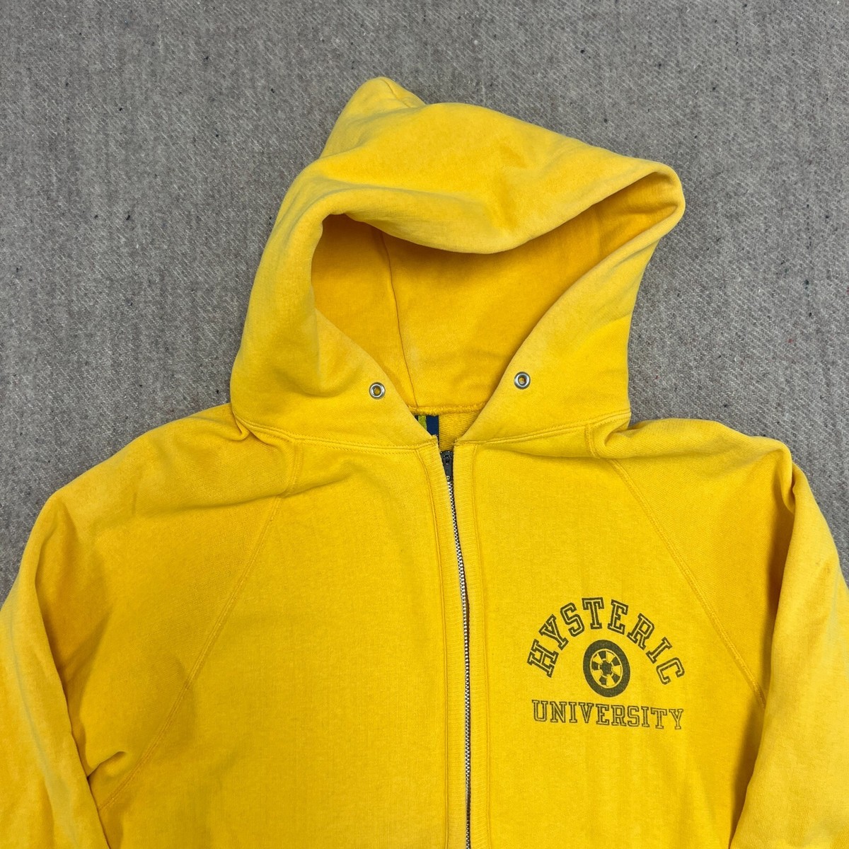 Hysteric Glamour University Zip Up Hoodie Mens Medium Yellow
