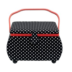 612211 Prym Handarbeitstasche Polka Dots schwarz//weiß Art