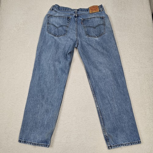 Jeans Levi's 550 para hombre 36x32 calce relajado cónico lavado ligero denim desgastado - Imagen 2 de 15