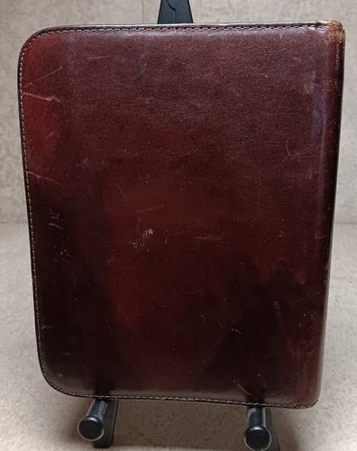 Vtg Bosca 8 X 5” Address Book Cognac Old Hand Stained Leather 4 Ring FREE SHIPPI - Picture 2 of 7