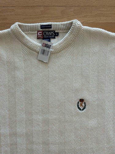 Vintage Chaps Ralph Lauren Sweater Men XL Knit Pullover NWT Deadstock 90s - Picture 2 of 9
