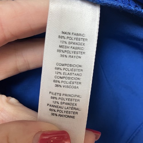 Weekends By Chico’s Women’s Vest Blue Mesh Zip Size Large Chicos 2 Sparkle - Picture 6 of 10