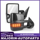 Power Heated Turn Signal Towing Mirrors Carbon Fiber Pair For Chevy GMC 2007-14