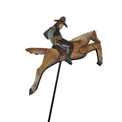 Authentic Models Cowboy Horse Balance Toy Metal Kinetic Sculpture