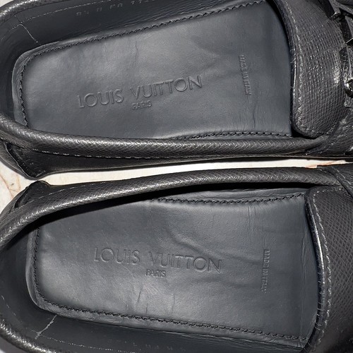 Mocasines Louis Vuitton Monte Carlo gris oscuro cuero Taiga 8,5 LV 9,5 EE. UU. 42,5 - Imagen 9 de 12