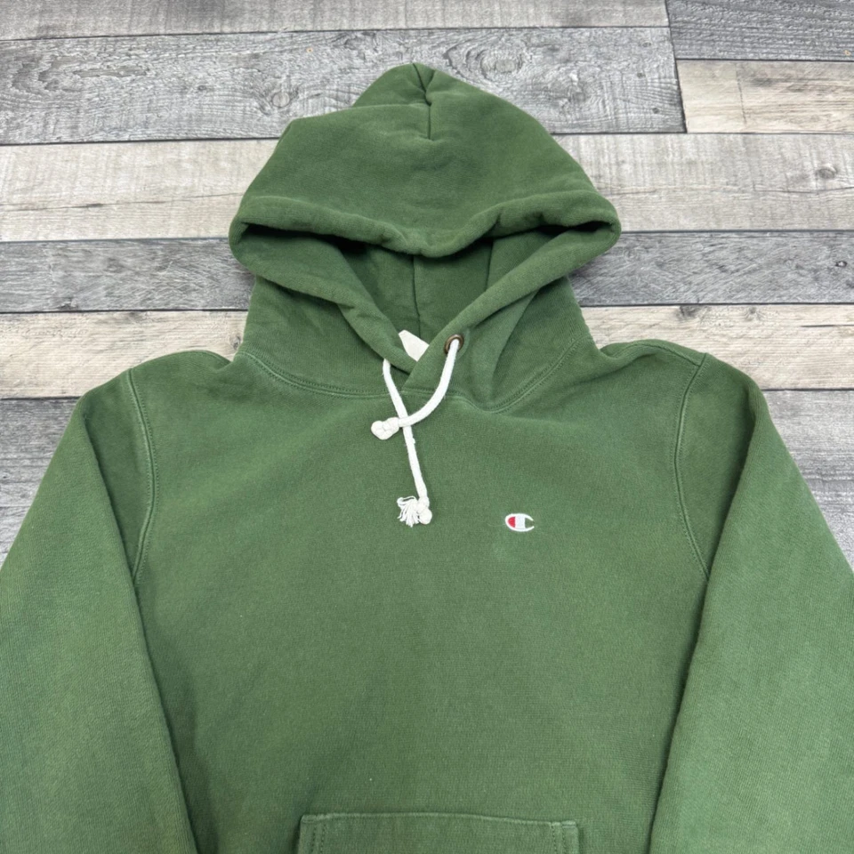 Champion Mens Green Long Sleeve Hooded Pullover Hoodie Size Small, photo 3 of 5