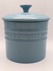 Le Creuset Stoneware 0.8L Storage Canister Jar Pot With Lid Blue Teal Turquoise 