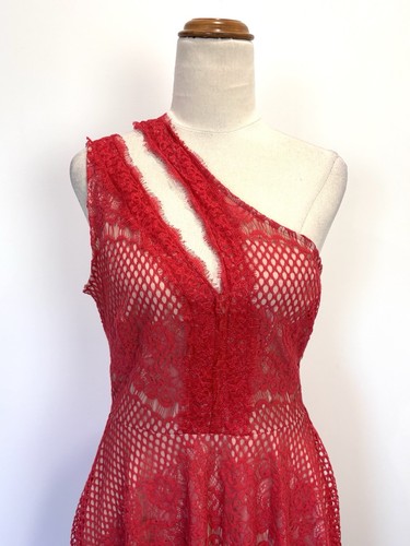 NEW Style Stalker Womens Dress M Rose Red Elliot Circle Fit Flare Cocktail Party - Picture 2 of 13