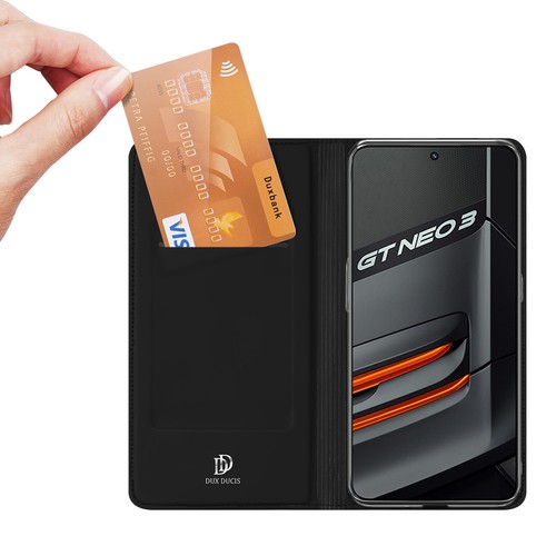 Dux Ducis Skin Pro kabura etui pokrowiec z klapką Realme GT Neo 3 czarny - Zdjęcie 2 z 12