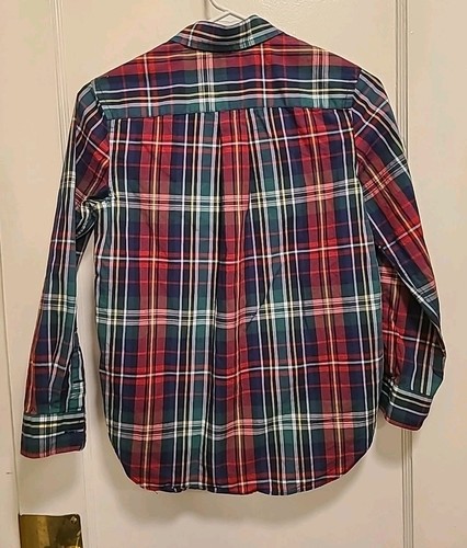 Polo Ralph Lauren Long Sleeve Shirt RED / GREEN/Y Plaid Classic Big Boys 10/12 - Picture 3 of 5