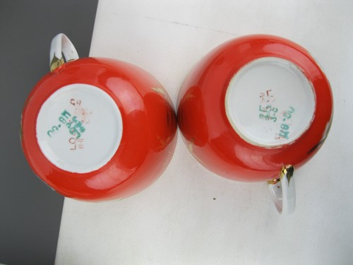 Baranovka porcelain Big Tea pair 2 Cups and 2 saucers Malva Happy holiday! USSR - Picture 16 of 19