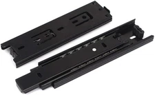 Furniture 6 Inch Length Full Extension Drawer Slides Telescopic Rail Black 2PCS