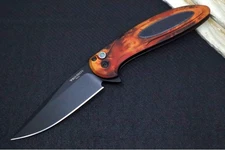 Pro Tech Cambria Flipper Limited - "Del Fuego" Anodized Aluminum Handle & Black