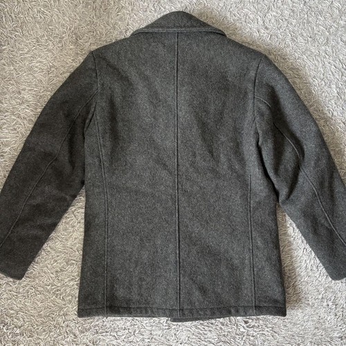 Schott Pea Coat 75624 Single Breast Wool Made in USA Gray Size 36 - Picture 16 of 24