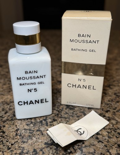 Discontinued Chanel No 5 Bain Moussant Bathing Gel 6 fl oz Bottle ~ 80% Full