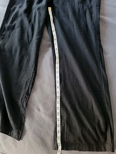 Caslon Linen Blend Pants Women's Size Petite L in Black - Picture 5 of 18