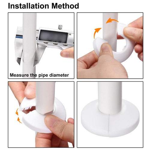 20-21mm Pipe Cover Decoration PP Plastic Water Pipe Escutcheon White 8pcs - Bild 5 von 5