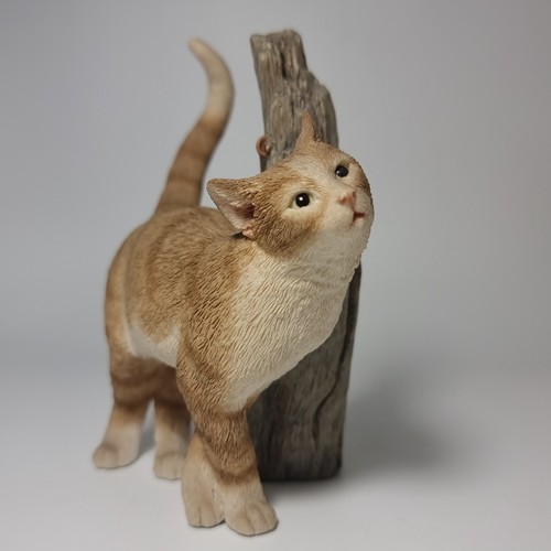 PRETTY SHERRATT & SIMPSON HAND CRAFTED CAT WITH TREE TRUNK FIGURINE VTG ORNAMENT - Picture 22 of 24