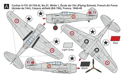 1/144 WW2 Fighter: Curtiss H-751/H-75A-7/Mohawk IV [4 Options] #144180 : MARK1 - Bild 2 von 8