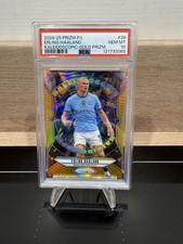 Erling Haaland 2024-25 Panini Prizm EPL Kaleidoscopic /10 Manchester City PSA 10