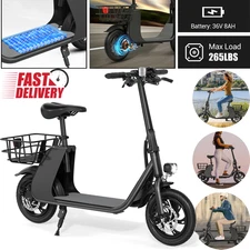 450W Foldable Electric Scooter for Adults w/Seat Sports Moped Commuter E-Scooter