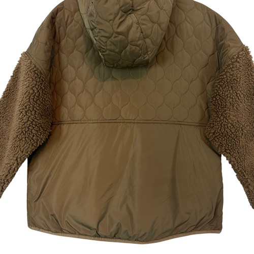 Zara Stepp Pullover Anorak Jacke Olivgrün Sherpa Ärmel Damen Große - Bild 11 von 13