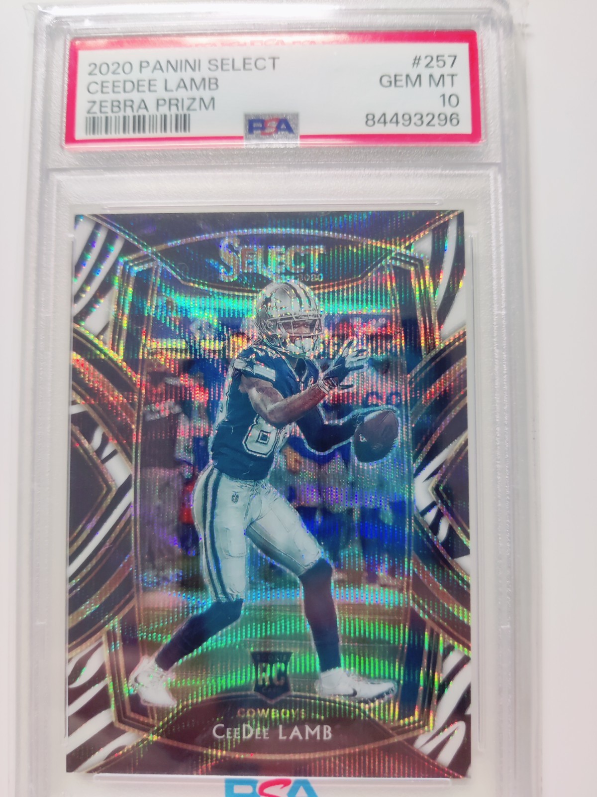 Ceedee Lamb 2020 Panini select zebra prizm ssp rookie card #257 club level POP 2