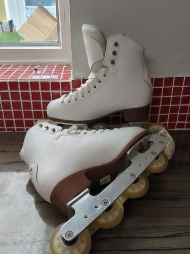 Graf 500 Off Ice Eiskunstlauf Schlittschuhe Größe 35 EU UK 2,5 sehr guter Zustand - Bild 2 von 14