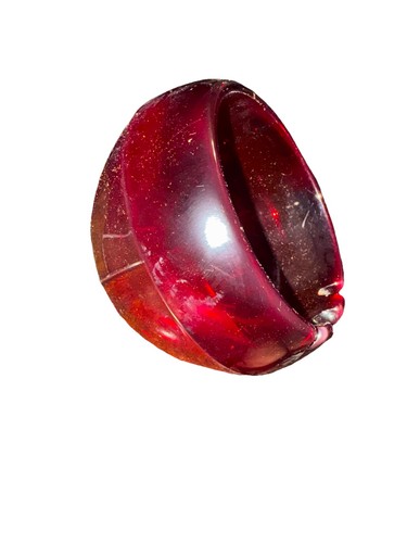 Vintage Viking MCM Red Glass Atomic Sphere Orb Ashtray Cigar Large Ashtray - Afbeelding 2 van 11