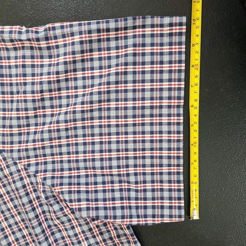 HB Harbor Bay Shirt Men's 4XLT Plaid Short Sleeve Button Down Red White Blue - Picture 13 of 14