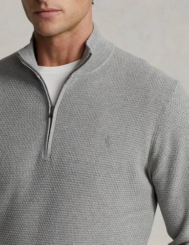 NWT Polo Ralph Lauren Performance Quarter-Zip Men’s Grey Coolmax Sweater Sz M - Picture 3 of 15