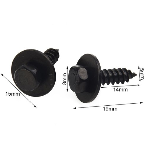 Hot Sales Screws Self-Tapping 4.8x19mm Accessories Auto 20pcs/kit Black - Picture 6 of 12