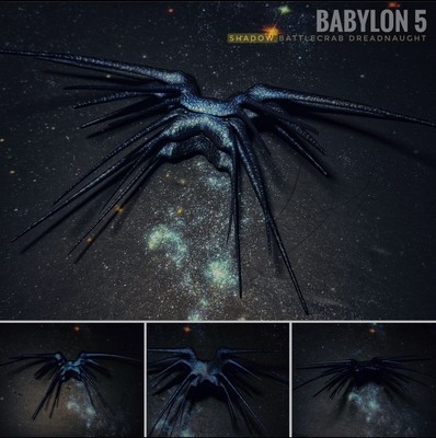 Babylon 5 Shadow Dreadnaught 12” Ghost Battle Crab Hand Paint 3DPrint 14k Resin