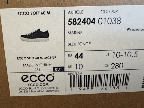 ECCO Soft 60 - Marine Blue Navy Pebble Leather / White Sole - Mens US 10 10,5 44 - Bild 5 von 5