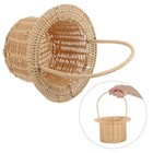 Imitation Rattan Flower Basket with Handle - Summer Beach Handbag - Picnic