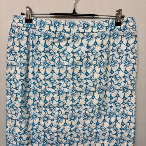 NWT Talbots 100% Linen Embroidered Skirt Size 12P 12 Petite Blue Floral D022 -29 - Picture 15 of 20