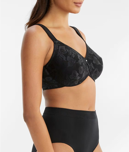 NWT Wacoal Womens Awareness Full Figure Seamless Bra 34C Black Jacquard US NEW - Picture 3 of 12
