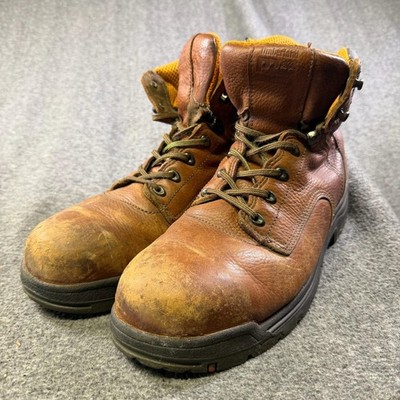 Timberland PRO TiTAN Work Boots Mens Size 13W Brown Leather Safety Toe 26063