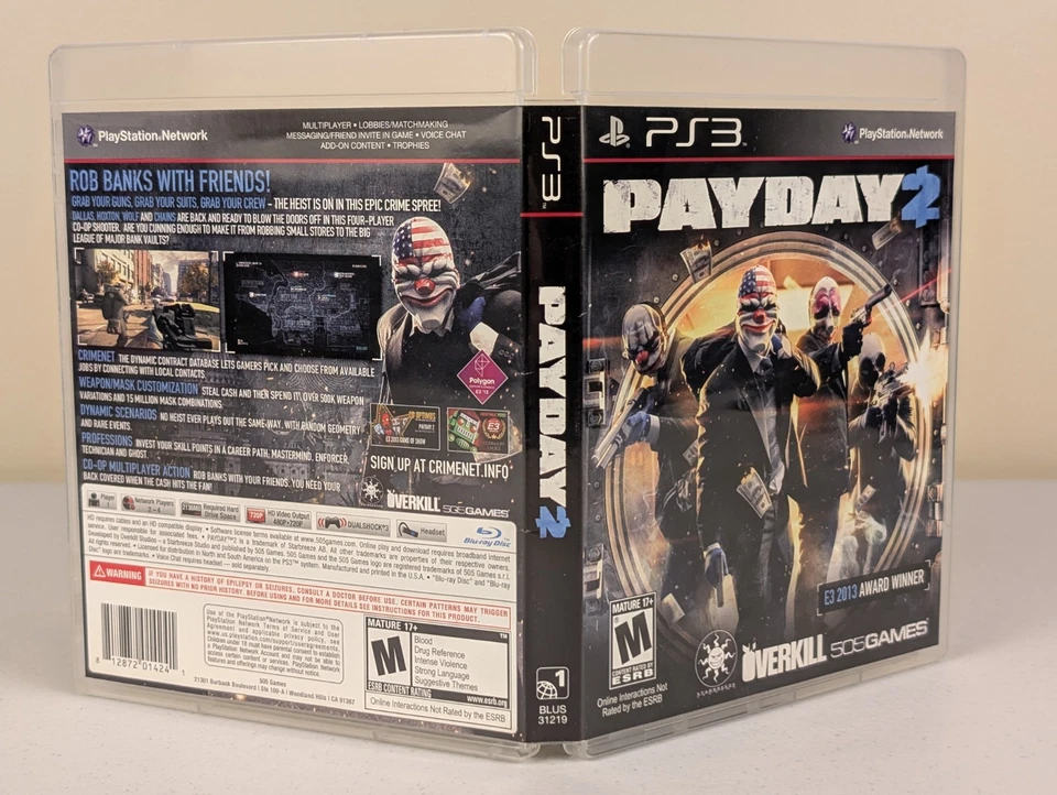 Payday 2 (Sony PlayStation 3, 2013) PS3 ➡️CIB Complete  - Tested - Excellent 📀! - Image 4 of 4