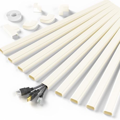 Delamu 142 Zoll Kabelversteck für 2-3 Drähte an der Wand; beige.