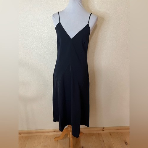 Vestido midi Thakoon Midnight azul marino oscuro sin mangas NUEVO 4 - Imagen 2 de 9