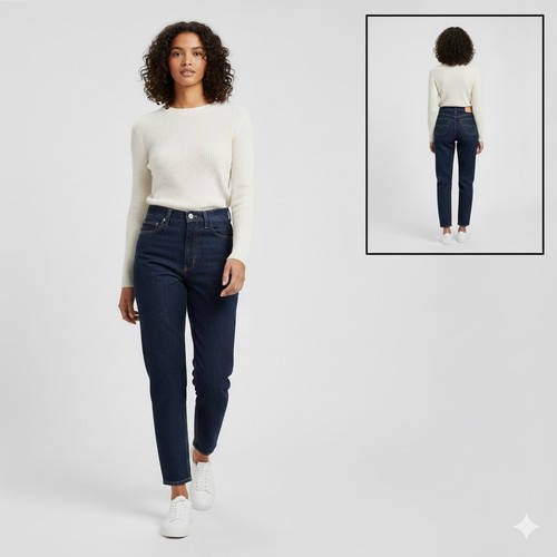 Jeans Levi Strauss años 80 mamá lavado oscuro tiro alto pierna cónica 32x30 leer* - Imagen 1 de 11