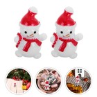 10 Pcs Mini Christmas Snowman Ornaments Miniature Figurines Xmas Decorations