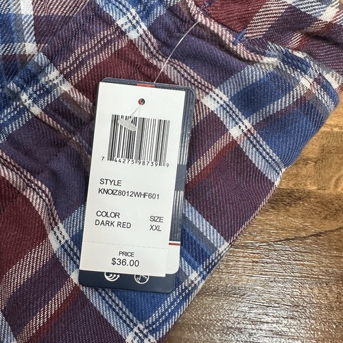Izod Hombres Ropa de Dormir Pantalones de Franela Cuadros Botón Mosca Bolsillos-Rojo Azul-XXL - Imagen 6 de 8